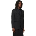 Simone Rocha Black Structured Slash Blazer