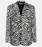 Alessandra Rich Zebra-printed cotton blazer