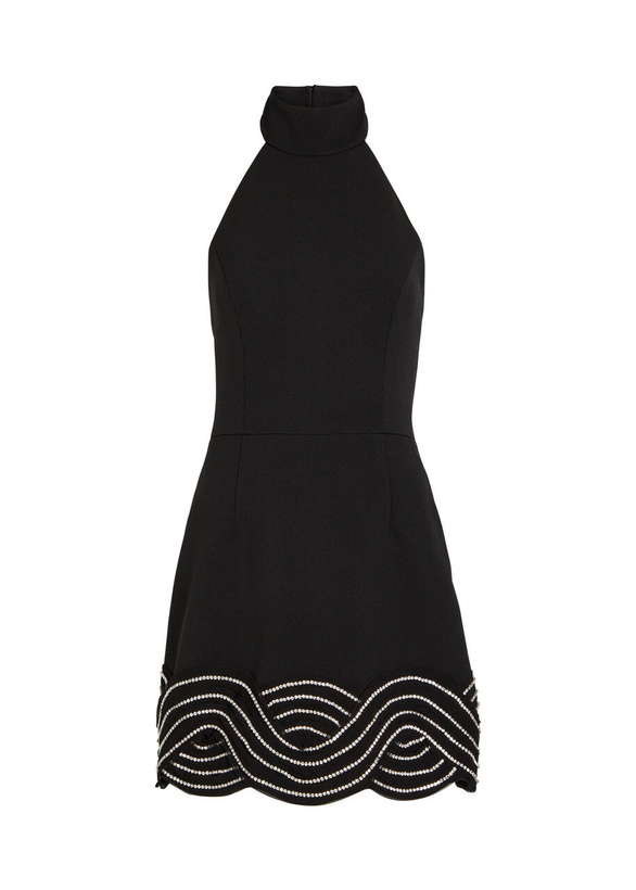 Photo: Rebecca Vallance Bellatrix Crystal-embellished Crepe Mini Dress Black