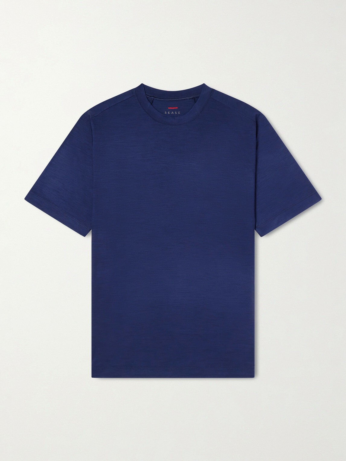 SEASE - Runner Logo-Print Merino Wool T-Shirt - Blue