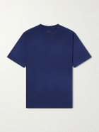 SEASE - Runner Logo-Print Merino Wool T-Shirt - Blue