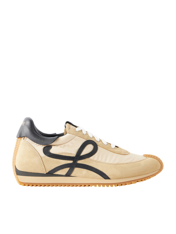 Photo: LOEWE - Flow Runner 2.0 Suede-Trimmed Shell Sneakers - Neutrals