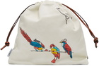 Loewe Black & Off-White Paula’s Ibiza Parrot Drawstring Pouch