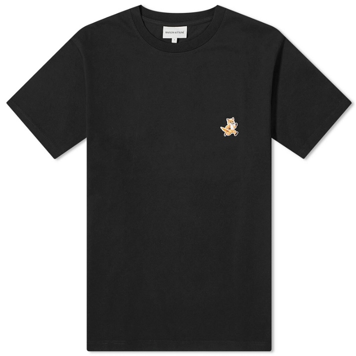 Photo: Maison Kitsuné Men's Speedy Fox Patch Comfort T-Shirt in Black
