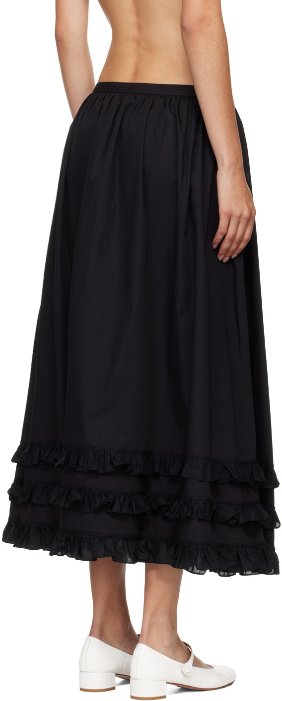 Molly Goddard Black Olive Midi Skirt