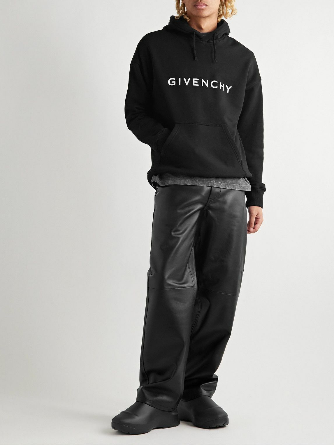 Givenchy - Archetype Logo-Print Cotton-Jersey Hoodie - Black Givenchy