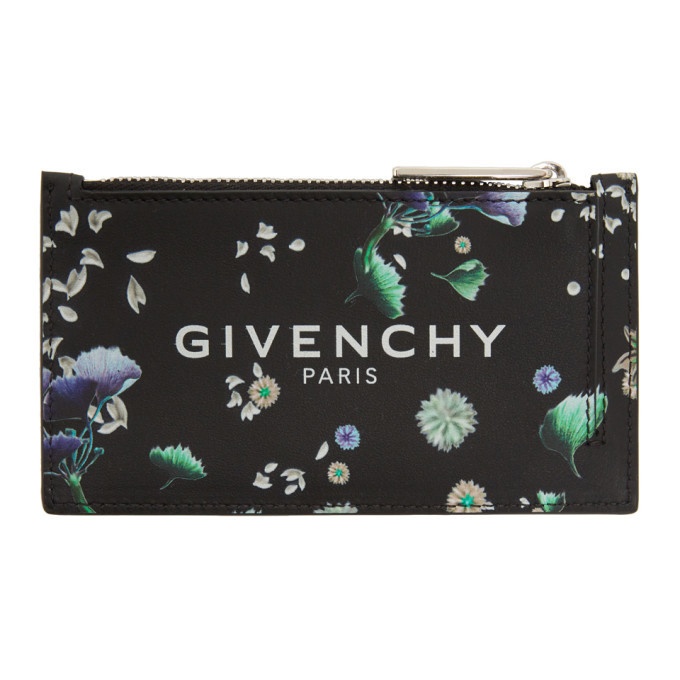 Photo: Givenchy Black Leather Flowers Card Holder