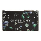 Givenchy Black Leather Flowers Card Holder