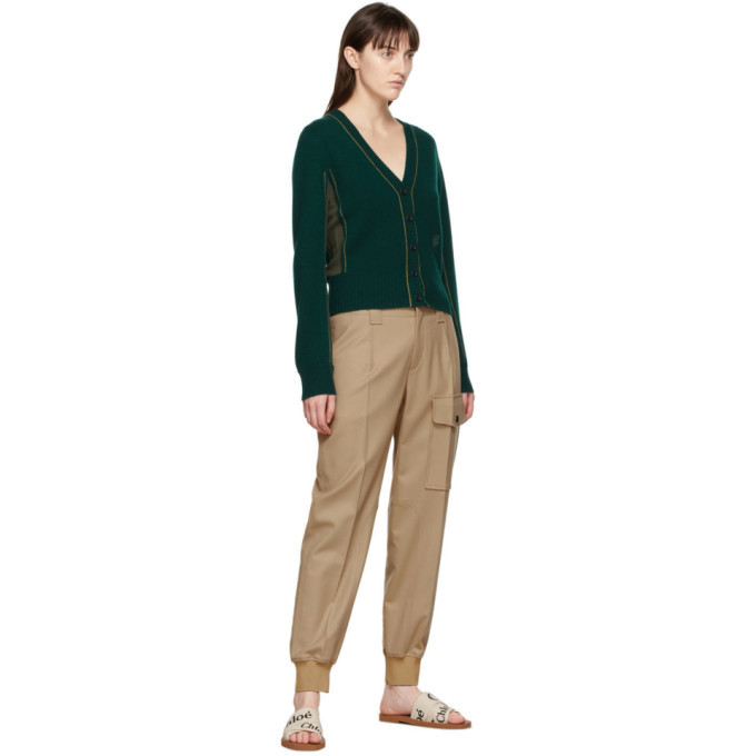 Chloe Green Cashmere and Silk Cardigan Chloe