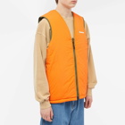 Butter Goods Men's Chain Link Reversible Puffer Vest in Army/Orange