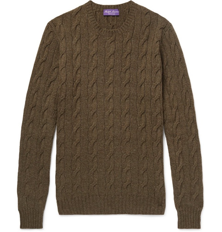Photo: Ralph Lauren Purple Label - Cable-Knit Cashmere Sweater - Men - Brown