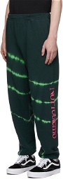 Aries Black & Green Tie-Dye 'No Problemo' Lounge Pants