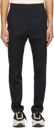 AMI Paris Navy Cigarette Fit Trousers