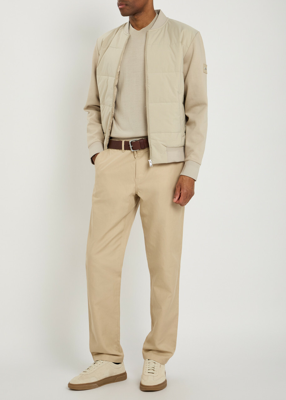 Boss Skiles Quilted Shell and Cotton-blend Jacket Beige