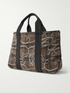 Berluti - Leather-Trimmed Scritto Checked Jacquard Tote Bag