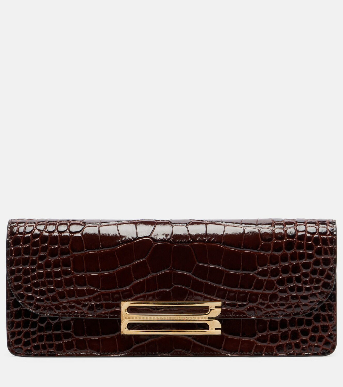Victoria Beckham Dorian East-West croc-effect leather clutch