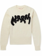 Marni - Logo-Intarsia Virgin Wool-Blend Sweater - Neutrals