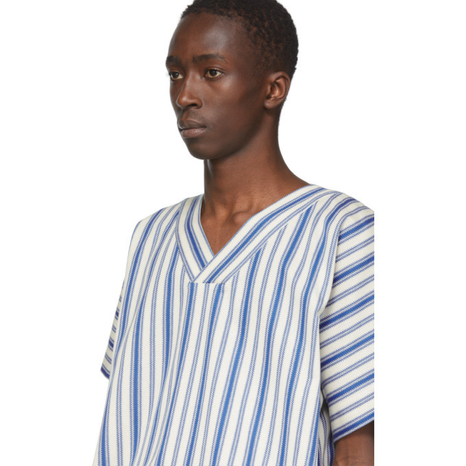 Jil Sanderand Blue and White Stripe Deckchair T-Shirt