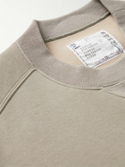 Sacai - Eric Haze Appliquéd Cotton-Blend Jersey Sweatshirt - Neutrals