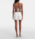 Blumarine Floral-appliqué gabardine shorts