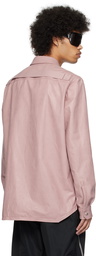 Rick Owens Pink Press-Stud Leather Shirt