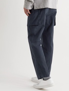 OFFICINE GÉNÉRALE - Maxence Belted Garment-Dyed Cotton Cargo Trousers - Blue