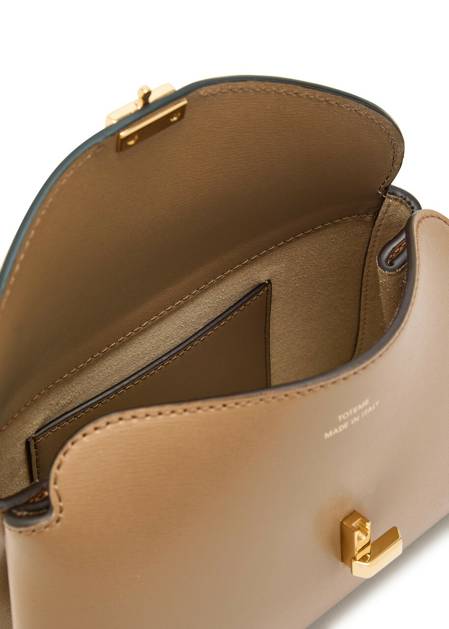 Toteme T-lock Mini Leather Clutch - Camel - One Size