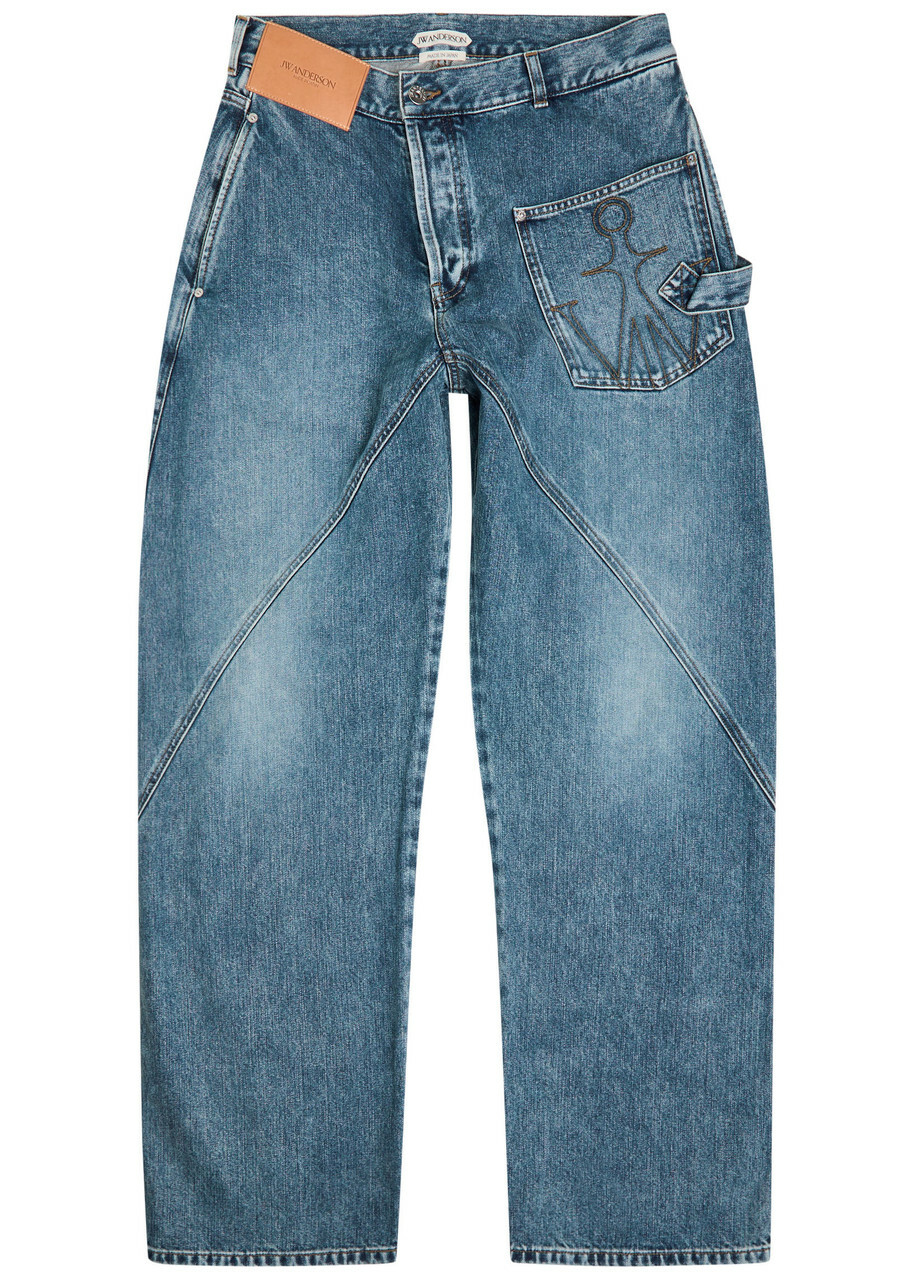JW Anderson Twisted Workwear Straight-leg Jeans Mid Blu