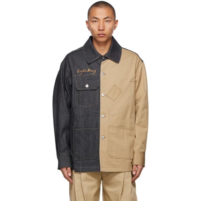 Photo: Feng Chen Wang Navy and Beige Contrast Jacket