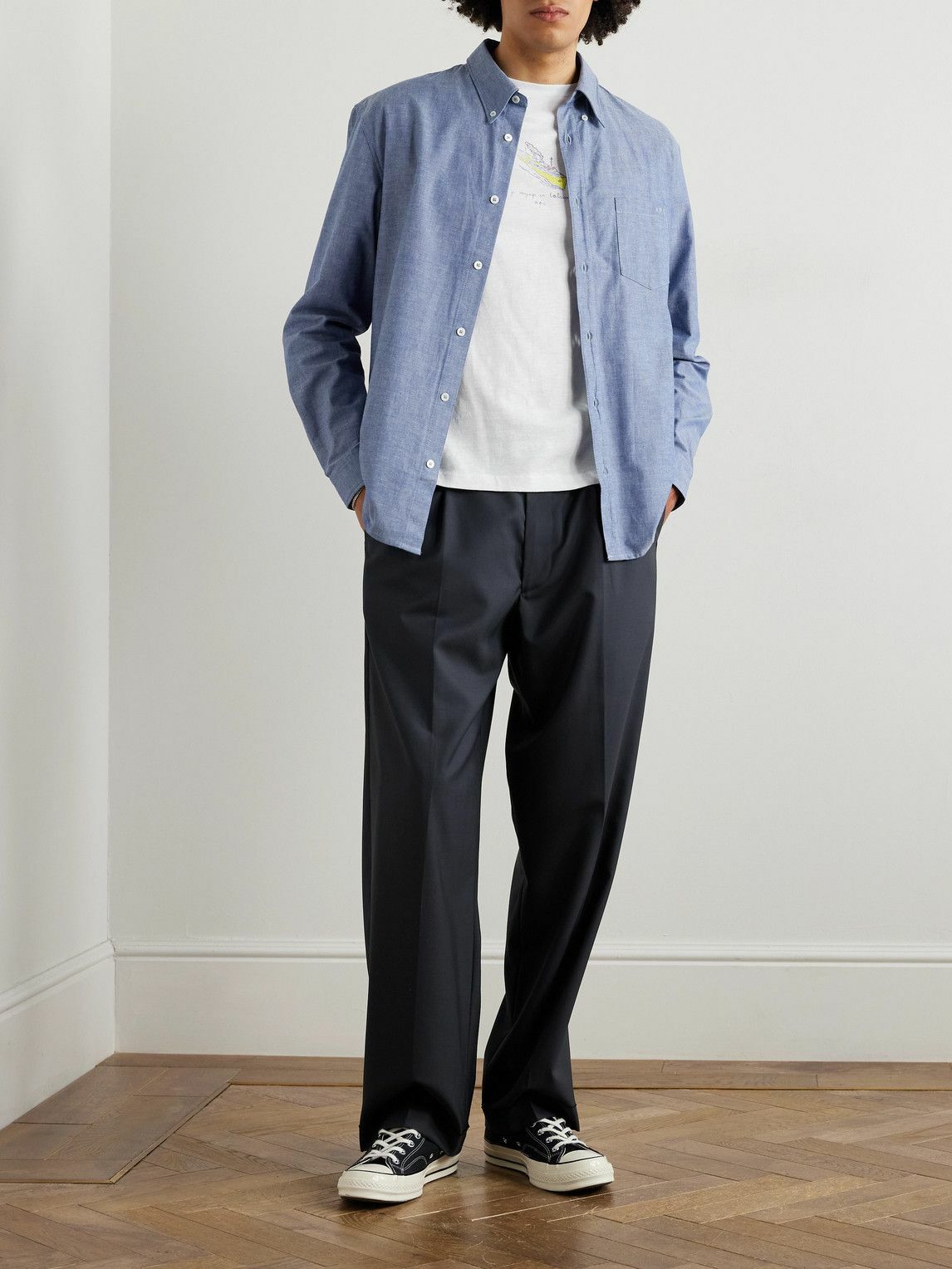 A.P.C. - Edouard Brodé Cotton-Chambray Shirt - Blue
