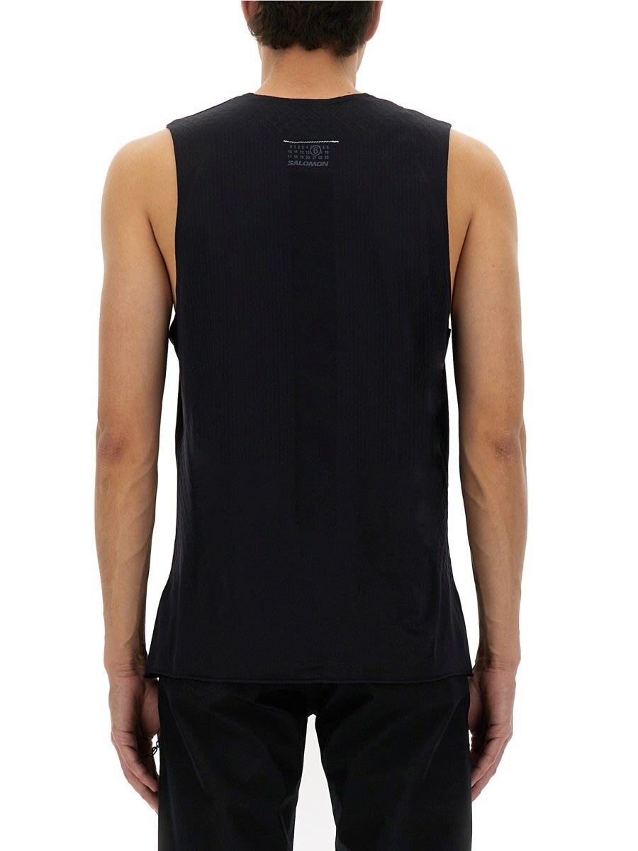MM6 Maison Margiela ブラックタンクトップ MM6 Maison Margiela strap-detail Tank Top | Black | FARFETCH