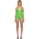 Im Sorry by Petra Collins SSENSE Exclusive Green Lace Bodysuit