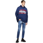 Dsquared2 Blue Vintage Slouch Fit Hoodie