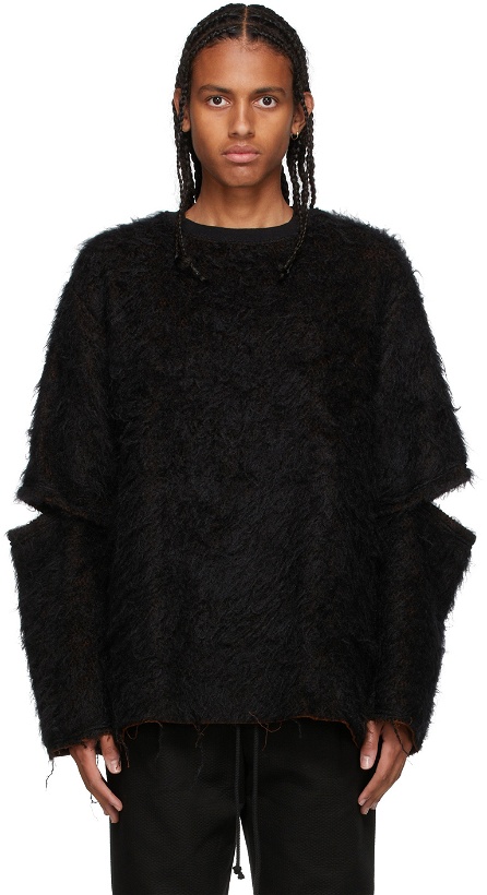 Photo: Song for the Mute Black Mohair Split Sleeve Sweater