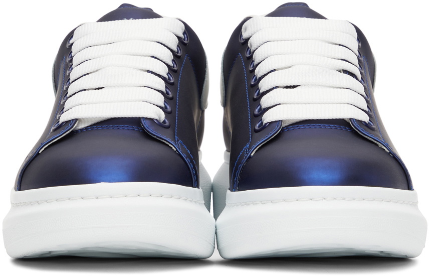 Alexander McQueen Alexander McQueen Exaggerated Sole Leather Sneakers  White/Electric Blue