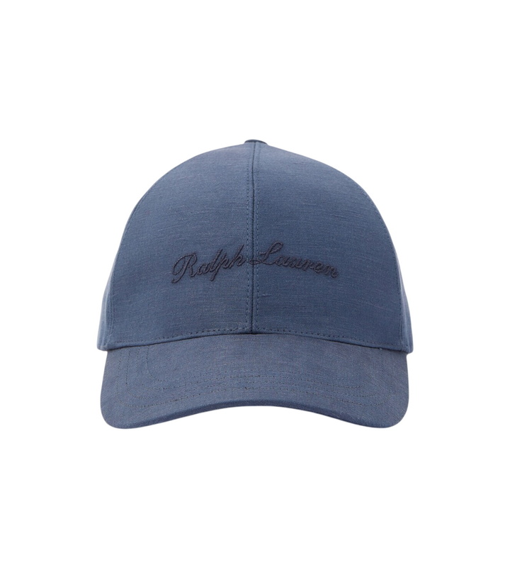 Photo: Ralph Lauren Purple Label Logo silk and linen baseball cap
