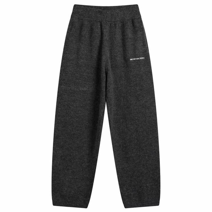 Photo: MKI Men's Mohair Blend Knit Wide Leg Joggers in Charcoal