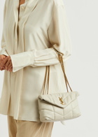 Saint Laurent Puffer Toy Quilted Shoulder Bag, Leather Bag, White - One Size