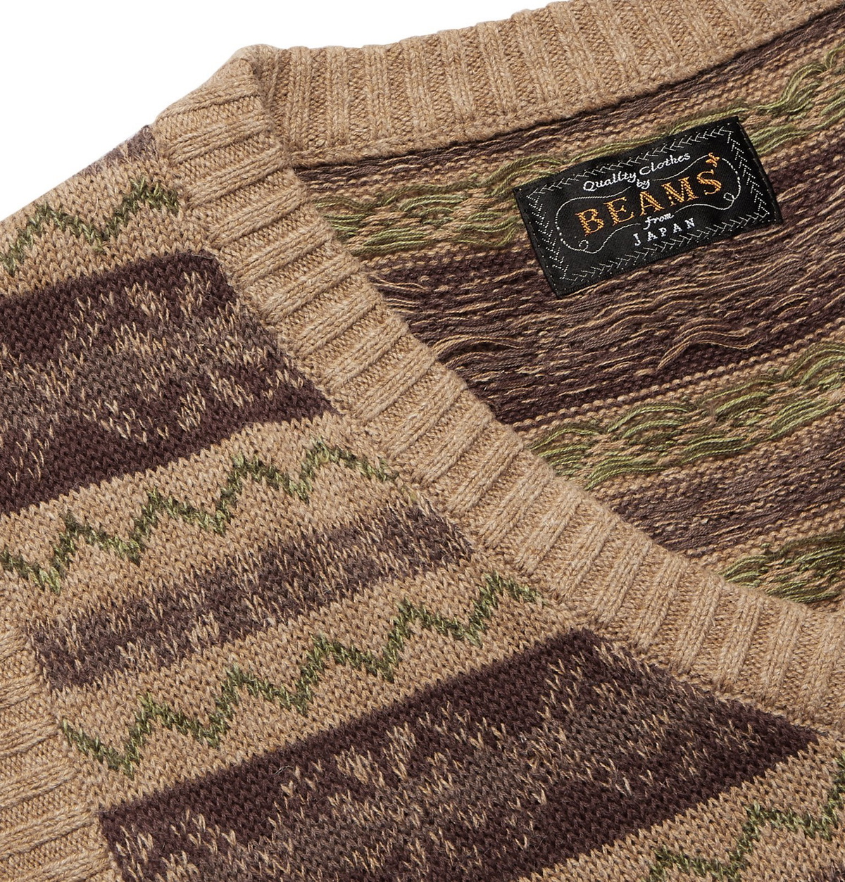 Beams Plus - Slim-Fit Fair Isle Linen and Cotton-Blend Beams Plus - Slim-Fit Fair Isle Linen and Cotton-Blend