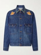 Needles - Embroidered Denim Jacket - Blue