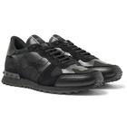 Valentino - Valentino Garavani Rockrunner Camouflage-Print Canvas, Leather and Suede Sneakers - Men - Black