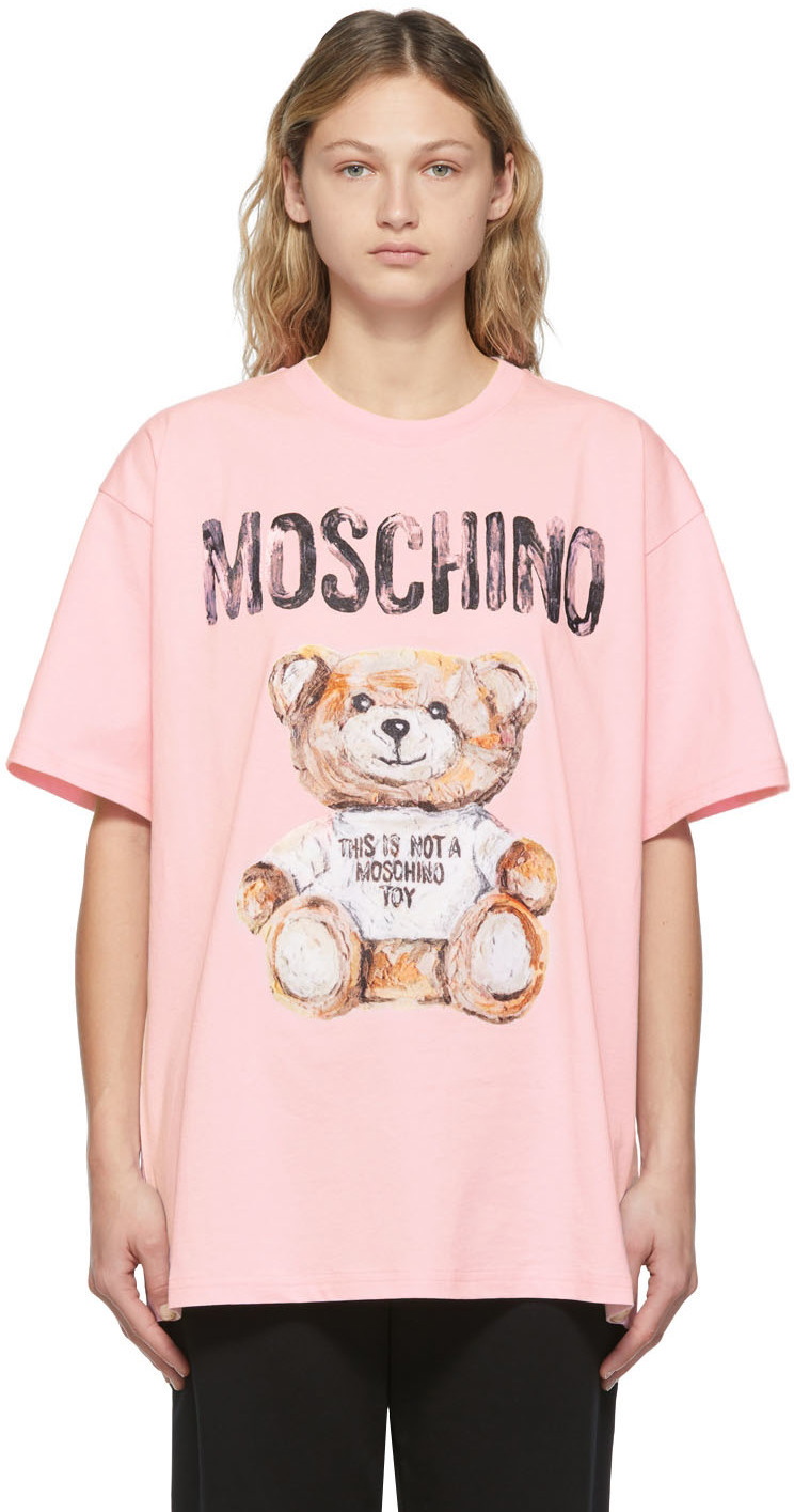 Moschino Mens Big Teddy T Shirt Grey