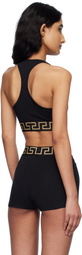 Versace Underwear Black Greca Border Scoop Bralette