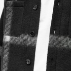 Portuguese Flannel Men's Plaid Fleece Overshirt in Black