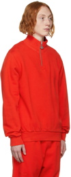 Han Kjobenhavn Red Fleece Half-Zip Sweater