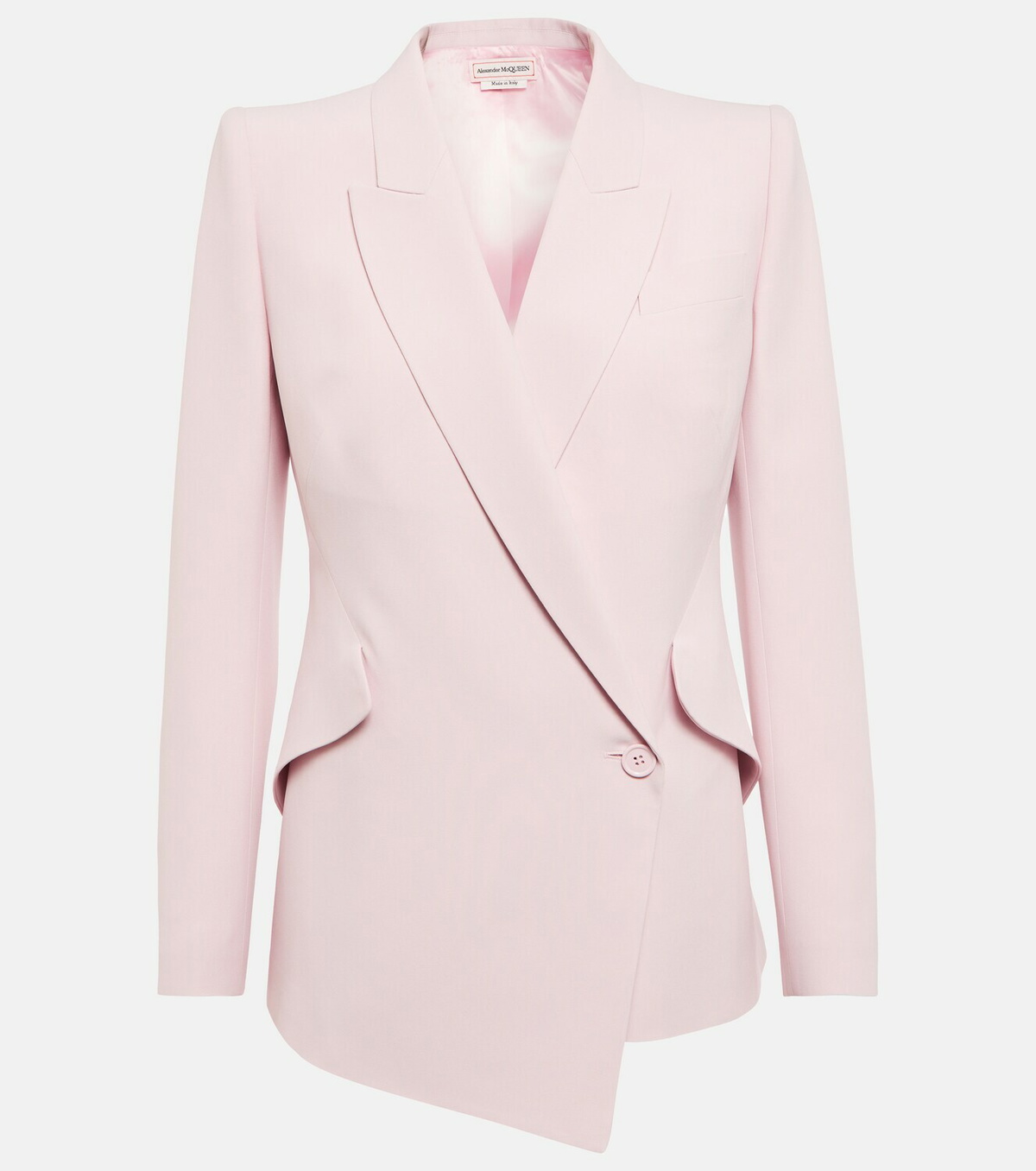 ジャケット alexander mcqueen Pink wool blend blazer Pink Asymmetric wool-blend blazer | Alexander McQueen