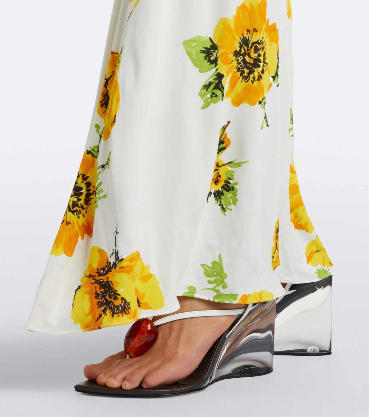 Alaïa Invisible Wedge leather thong sandals