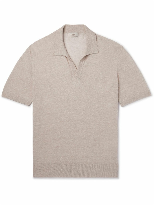 Photo: Altea - Slim-Fit Linen and Cotton-Blend Polo Shirt - Neutrals