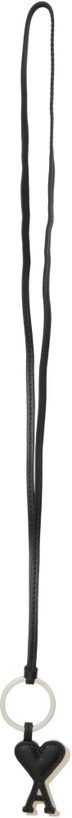 Photo: AMI Paris Black Ami de Coeur Cowhide Leather Keychain