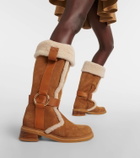 See By Chloé New Ring suede and shearling knee-high boots
